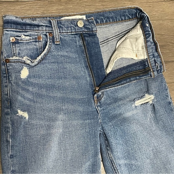 Abercrombie & Fitch Ultra High Rise Ankle Straight Jeans Distressed Sz 27 4L - Picture 12 of 15